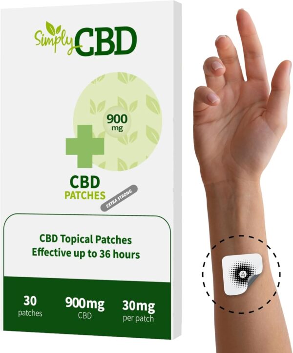 Simply CBD Topical Patches — 30 Pflaster — 30 mg pro Pflaster, weiß