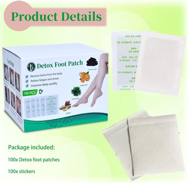 Detox FußPflaster Detox Pflaster - 100 Stück Natürliche Entgiftungspflaster Füße Detox Pflaster Füsse Fußpads für Stressabbau, Entgiftung, Reinigung, Verbesserung der Schlafqualität – Bild 6