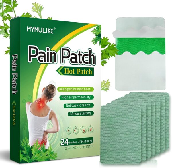 24 Stück Schmerzlinderungspflaster, Schmerzlinderung Patch, Moxibustion Knie Aufkleber,Knie Schmerzlinderungs Patch langlebig– für Kniegelenk– schmerzenschnell wirkend