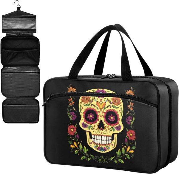 Fustylead Bunte Erste-Hilfe-Tasche mit aufwändigem Blumenmuster, groß, Medikamententasche mit Reißverschluss für Pillen, Vitamine, Fischöl, Nahrungsergänzungsmittel für Damen und Herren