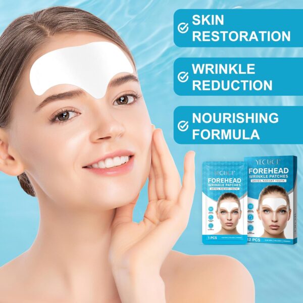 Wrinkle Anti-Falten-Pflaster für die Vorderseite, 12 Stück, Gesichtslifting – pflegende Mischung aus Kollagen und Vitamin E zur Reduzierung von Falten und zur endgültigen Wiederherstellung der Haut – Bild 2