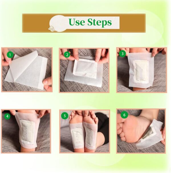 Detox FußPflaster Detox Pflaster - 100 Stück Natürliche Entgiftungspflaster Füße Detox Pflaster Füsse Fußpads für Stressabbau, Entgiftung, Reinigung, Verbesserung der Schlafqualität – Bild 5