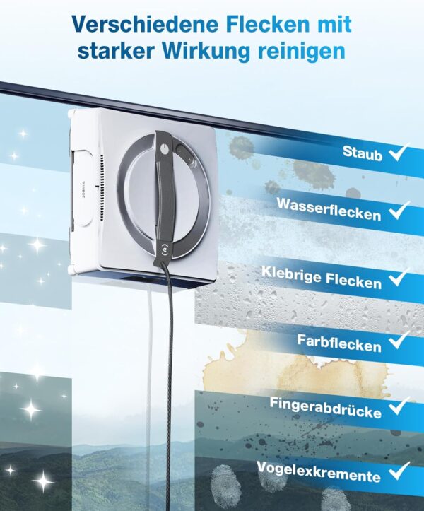 ECOVACS WINBOT W2 Omni Fensterputzroboter mit 6-in-1 Multifunktionsstation, integrierter 4500mAh Akku, Kantenreinigungsmodus, Weitwinkel-Sprühzerstäubungstechnologie, White – Bild 3