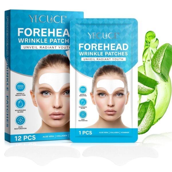Stirnfaltenpflaster 24PCS, Anti-Falten-Pflaster mit Kollagen und Vitamin E für das Gesicht über Nacht zur Glättung von feinen Linien & Stirnfaltenbehandlung, Reduzierung von Stirnrunzeln und Lachfalte