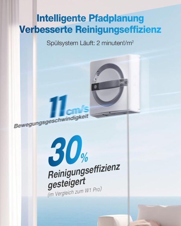 ECOVACS WINBOT W2 Omni Fensterputzroboter mit 6-in-1 Multifunktionsstation, integrierter 4500mAh Akku, Kantenreinigungsmodus, Weitwinkel-Sprühzerstäubungstechnologie, White – Bild 9