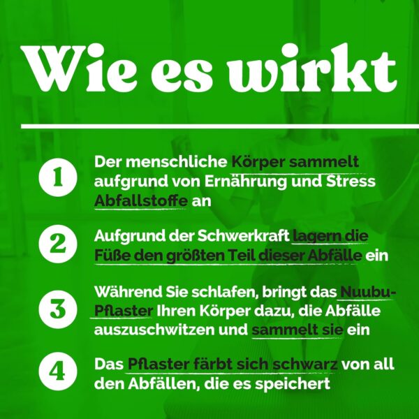 Nuubu Detox Fußpflaster, Entgiftungspflaster Füße(30 pflaster) für Stressabbau & Tiefschlaf Natürliche Fußpads mit Bambusessig und Ingwerpulver zur Entfernung von Giftstoffen und Reinigung des Körpers – Bild 4