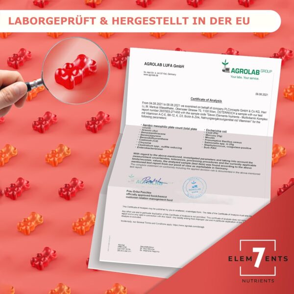 Multivitamin Gummies Fruchtgummis mit Vitamin A B6 C D E Biotin Niacin Folat | Immunsystem Multi Vitamingums Frucht Gummi Bärchen Vitamingummibärchen | Gummibärchen ohne Zusätze | Gum Vitamingummi – Bild 4