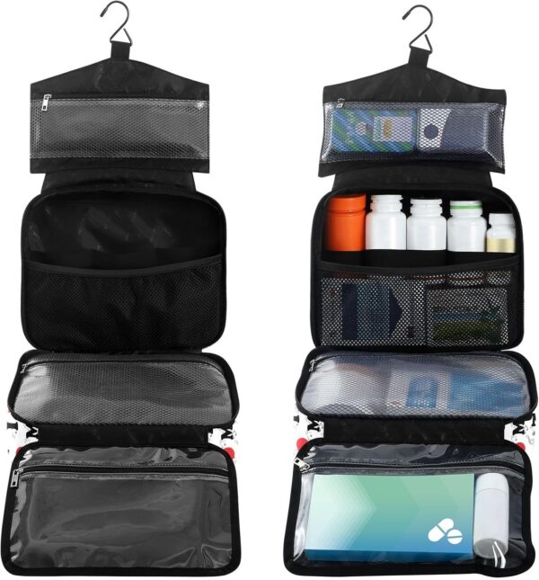 Fustylead I Love Music Heart and Grey Notes Travel Pill Bottle Organizer Large Home Storage Medikamententasche mit Reißverschluss für Vitamine, Erste Hilfe, Fischöl, Medizinbedarf, Weiß, Medium, – Bild 2