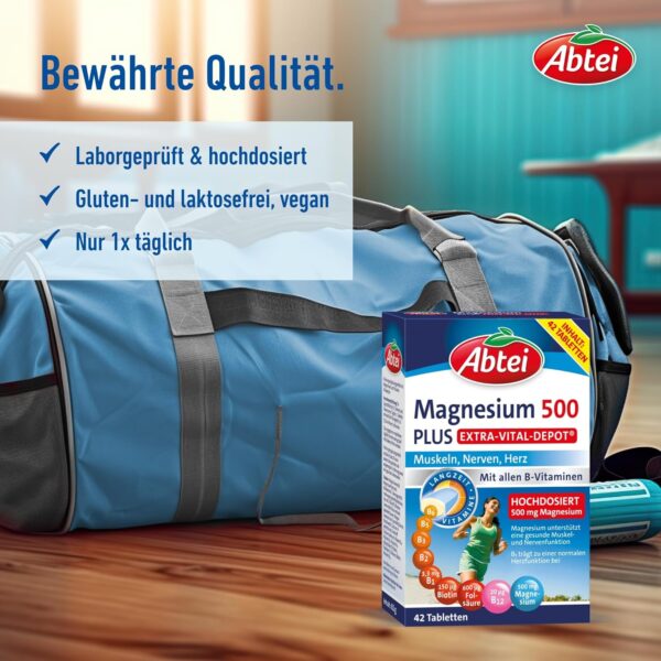 Abtei & Compeed Essentials Trio – 3er Set – Abtei Magnesium 500 Plus, Compeed Blasenpflaster Extreme, Compeed Blasenpflaster Mixpack – Ideal für den Sport und einen aktiven Lebensstil – Bild 2