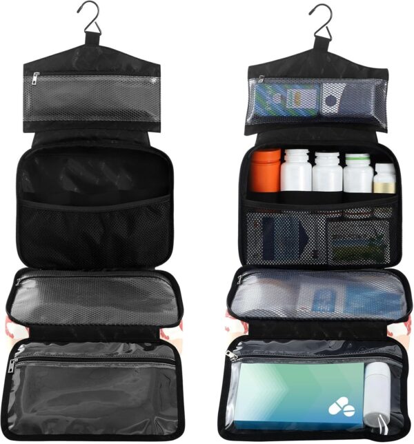 Fustylead Bunte Galoppierende Pferde-Silhouette, Reise-Medizin-Organizer-Tasche, Erste-Hilfe-Set, großes Pillenetui mit Reißverschluss für Pillenflasche, Vitamine und medizinische Versorgung – Bild 2