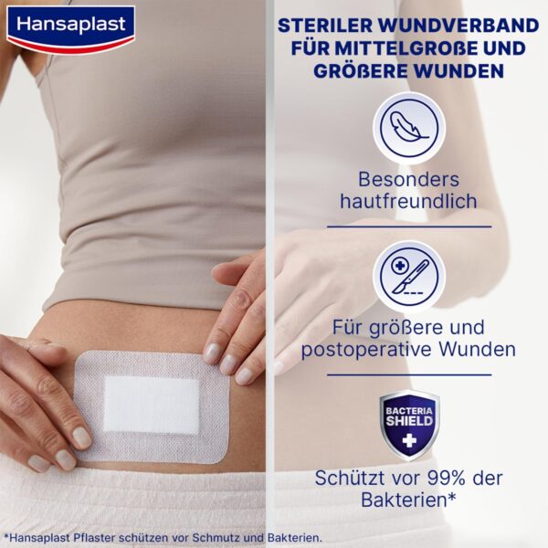 Hansaplast Erste Hilfe Pflaster Mix (20 Strips), Pflaster Set in verschiedenen Größen ideal für unterwegs, Wundpflaster mit Bacteria Shield – Bild 3