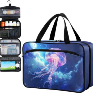 Fustylead Magische Quallen im Himmel, Reise-Medizin-Organizer-Tasche, zur Aufbewahrung von Erste-Hilfe-Kit, großes Pillenetui mit Reißverschluss für Pillenflasche, Vitamine und medizinische Versorgung